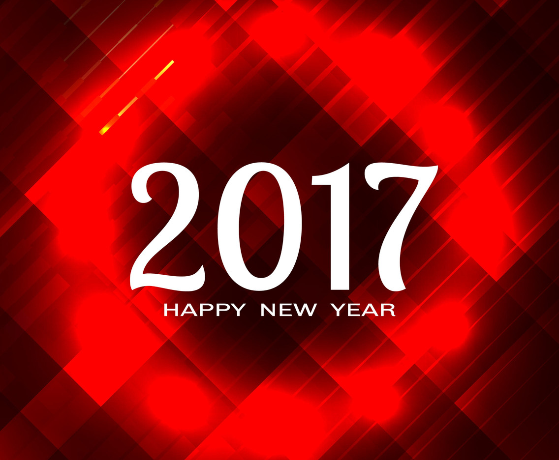 Free Vector New Year 2017 Red Background