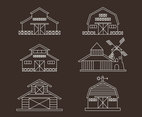Barn Collection Line Vector