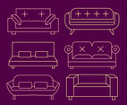 Couch Line Vector Collection