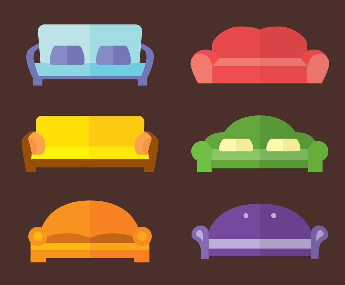 Colorful Couch Collection Vector