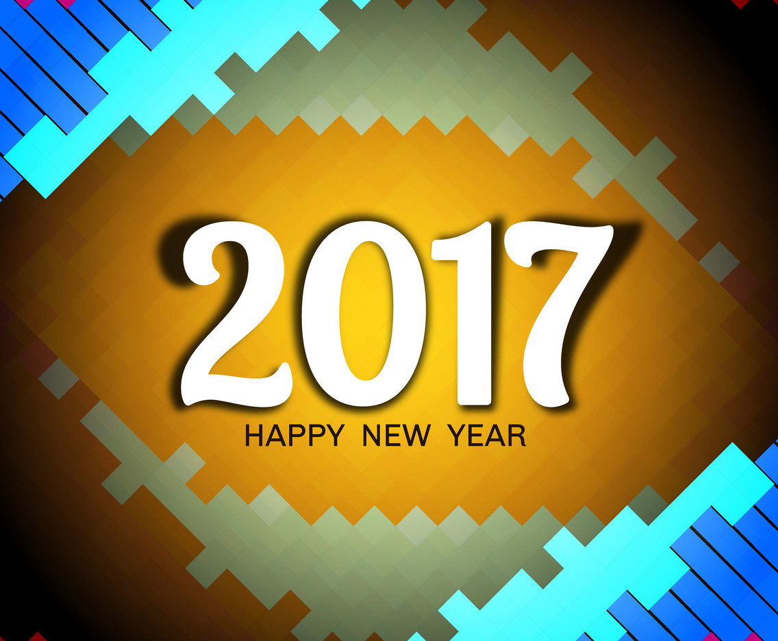 Free Vector New Year 2017 Colorful Background
