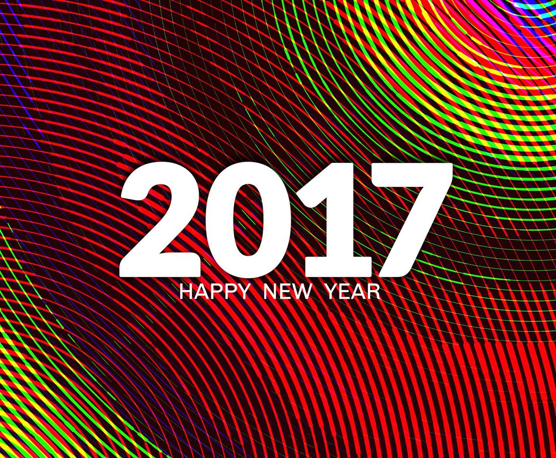 Free Vector New Year 2017 Colorful Background