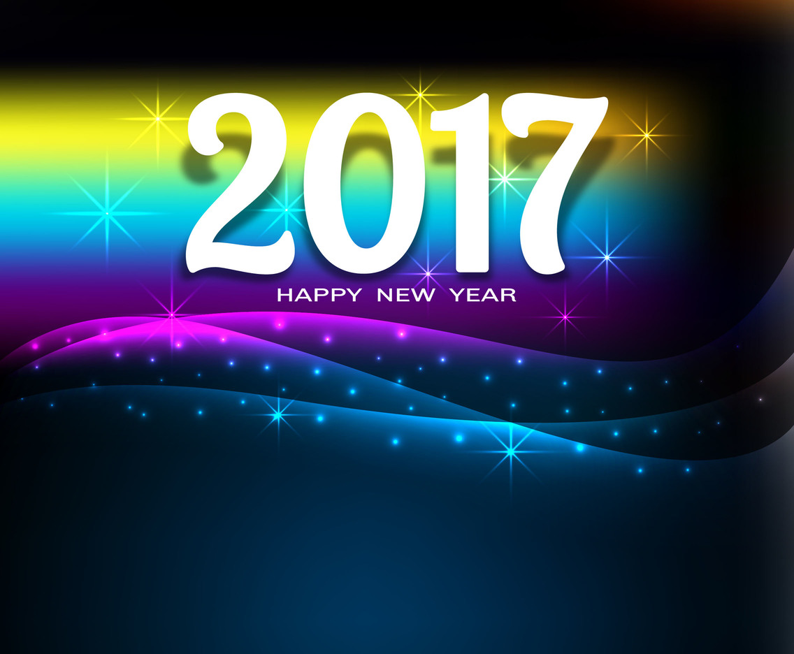 Free Vector Happy New Year 2017 Colorful background