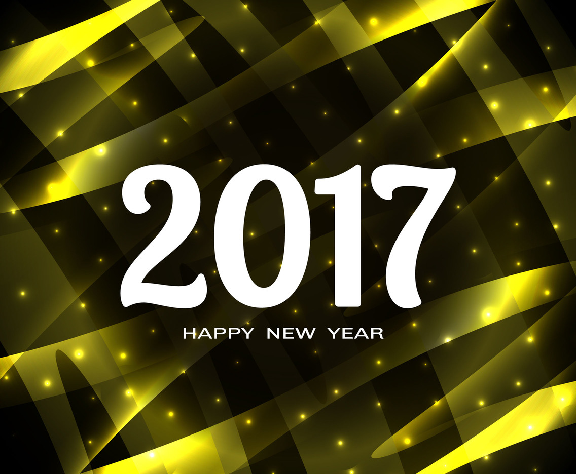 Free Vector Happy New Year 2017 Bright Background