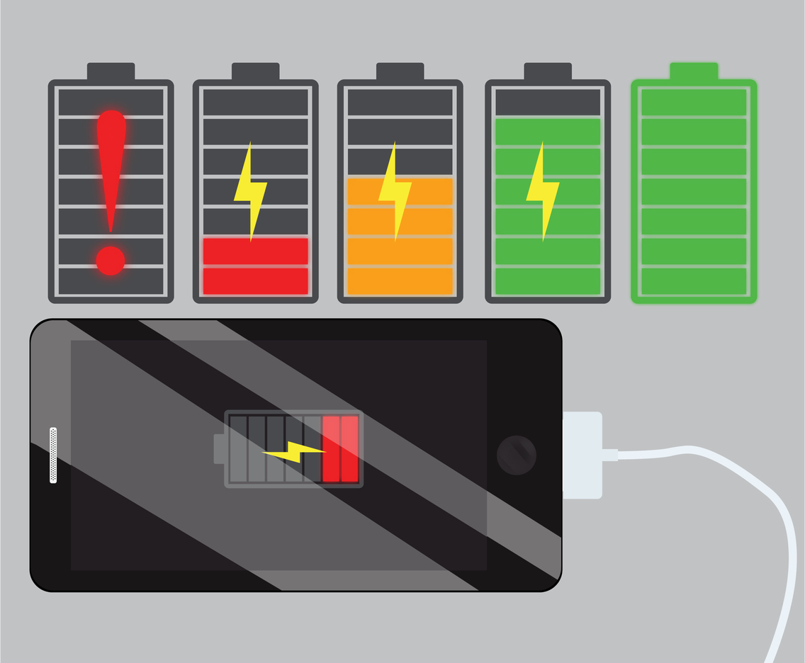 Cell Phone Charged Battery Vector