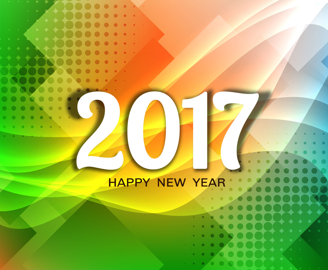 Free Vector New Year 2017 Colorful Background