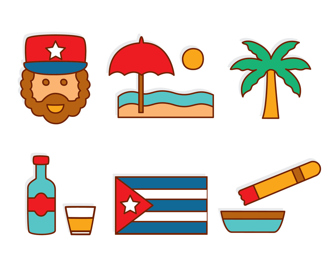 Cuba Icons Vector
