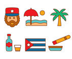 Cuba Icons Vector