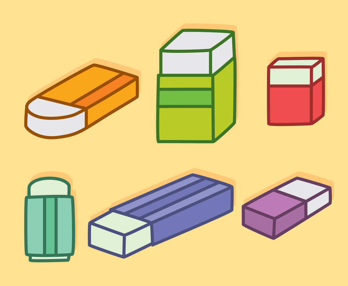 Download Colorful Eraser Collection Vector Vector Art & Graphics | freevector.com