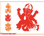 Ganesha Silhouettes Vector