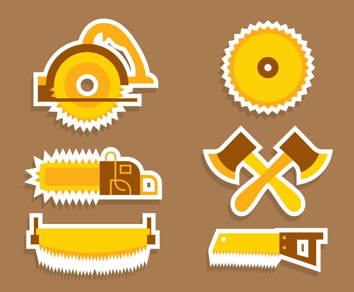 Nice Lumberjack Tools Vector Set