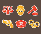 Police Element Icons Vector