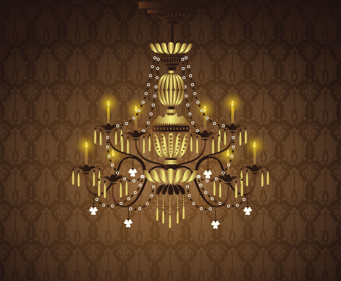 Vector background illustration of chandelier