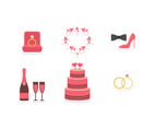 Pink Wedding Sticker Icon