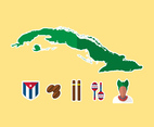 Cuba Flat Icon and Map