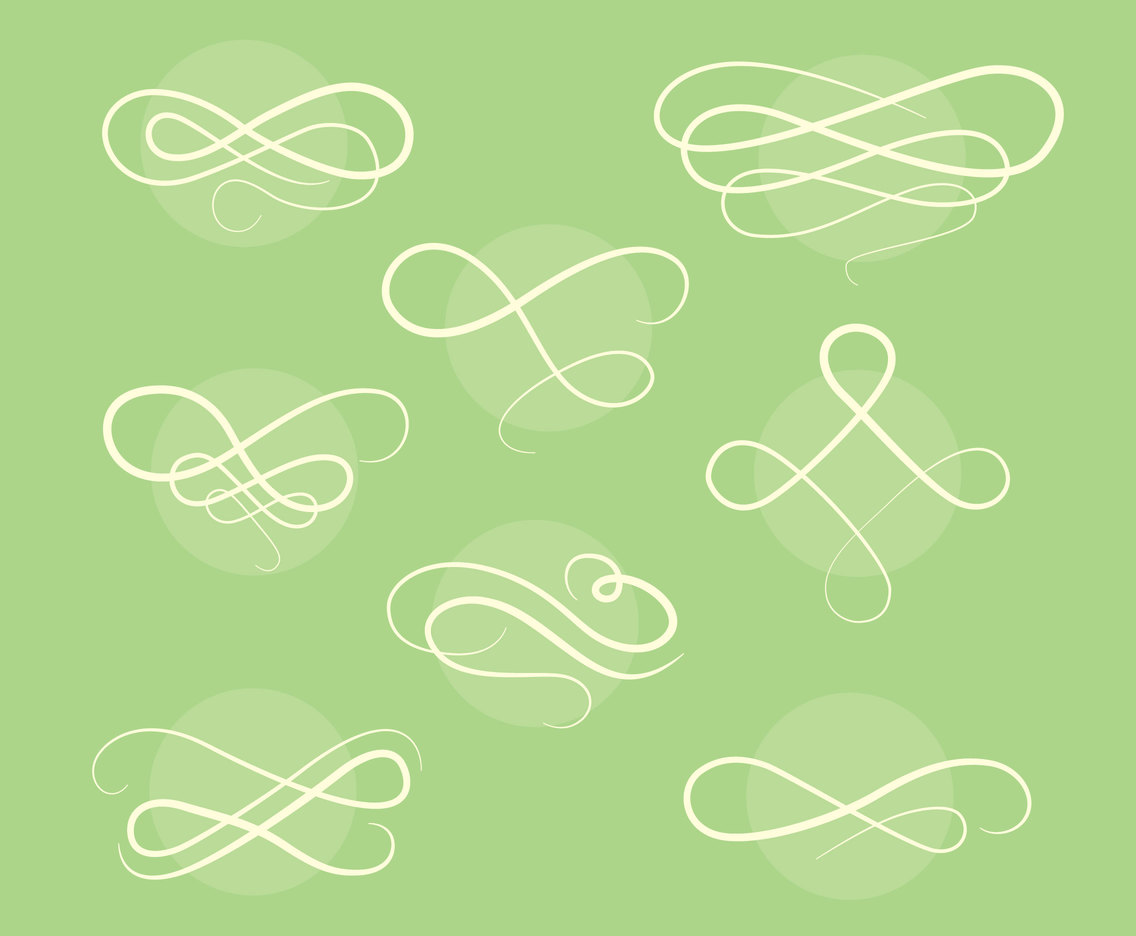 Nice White Curlicues Vector