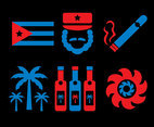 Cuba Element Icons Vector