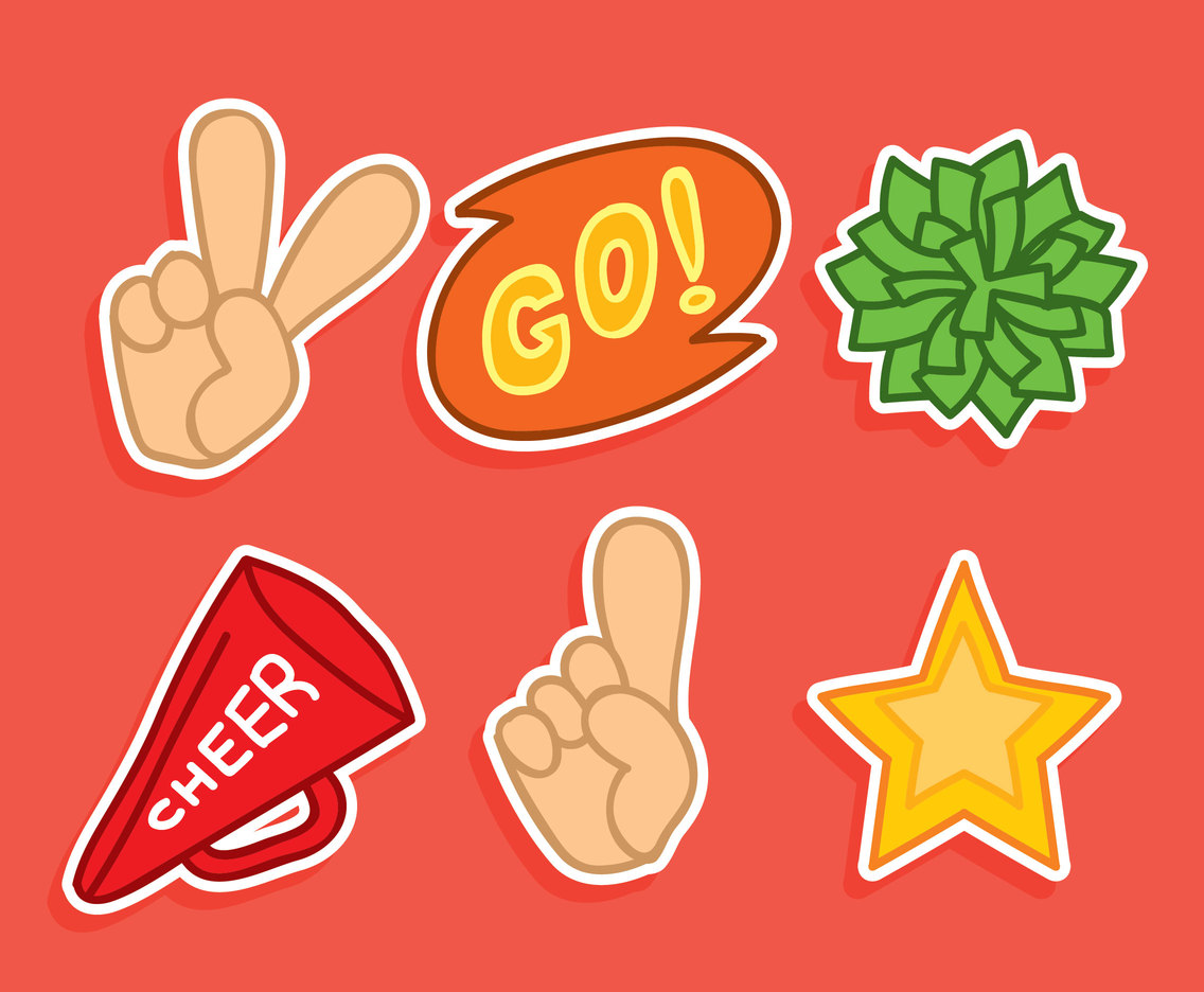 Cheerleader Element Vector Set