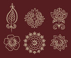 Henna Flower Ornament Vector Set