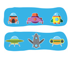 2D UFO Sticker Design 