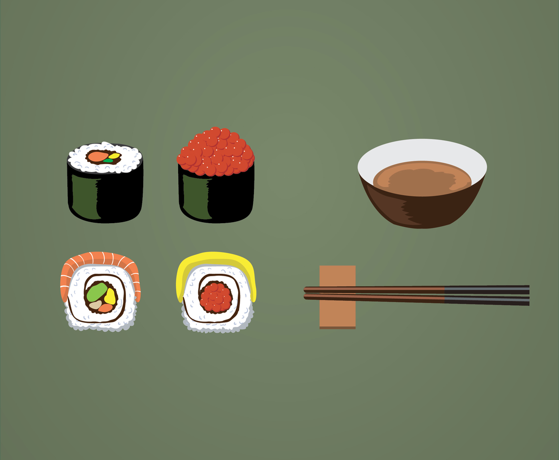 Fresh Salmon and Ikura Sushi