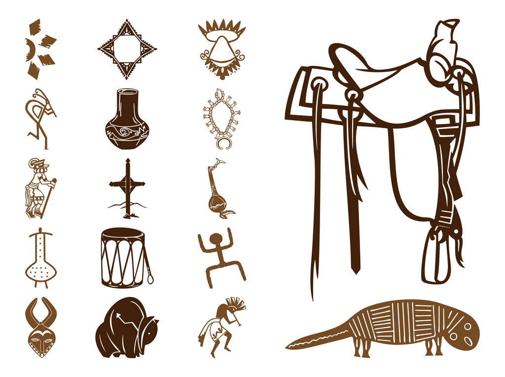 Native American Symbols Set