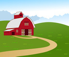 Vector illustration of barn farm