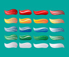 Set of multicolored toothpaste