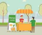 Free Mango Juice Stand Illustration