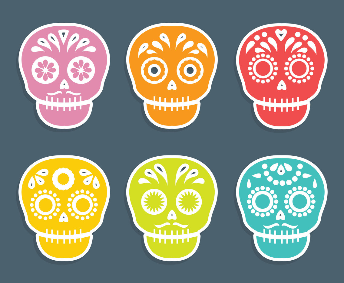 Colorful Mexican Skull Vector