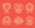 Reward Line Icons Vector