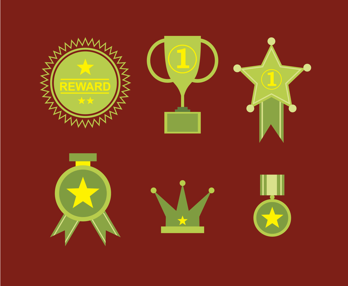 Reward Badge and Icons Vector