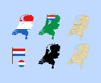 2D Netherlands Map And Flag