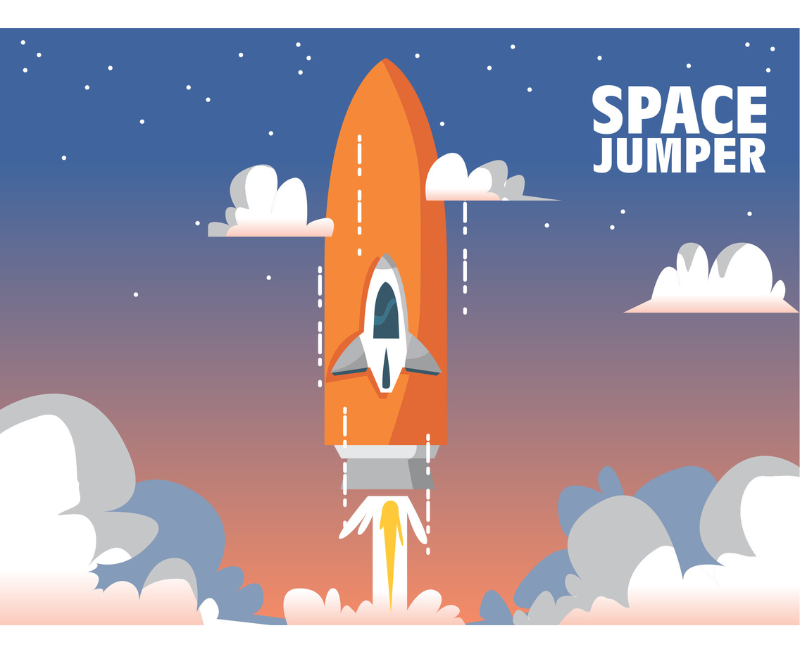 Rocket Jumps to the Sky Vector Design
