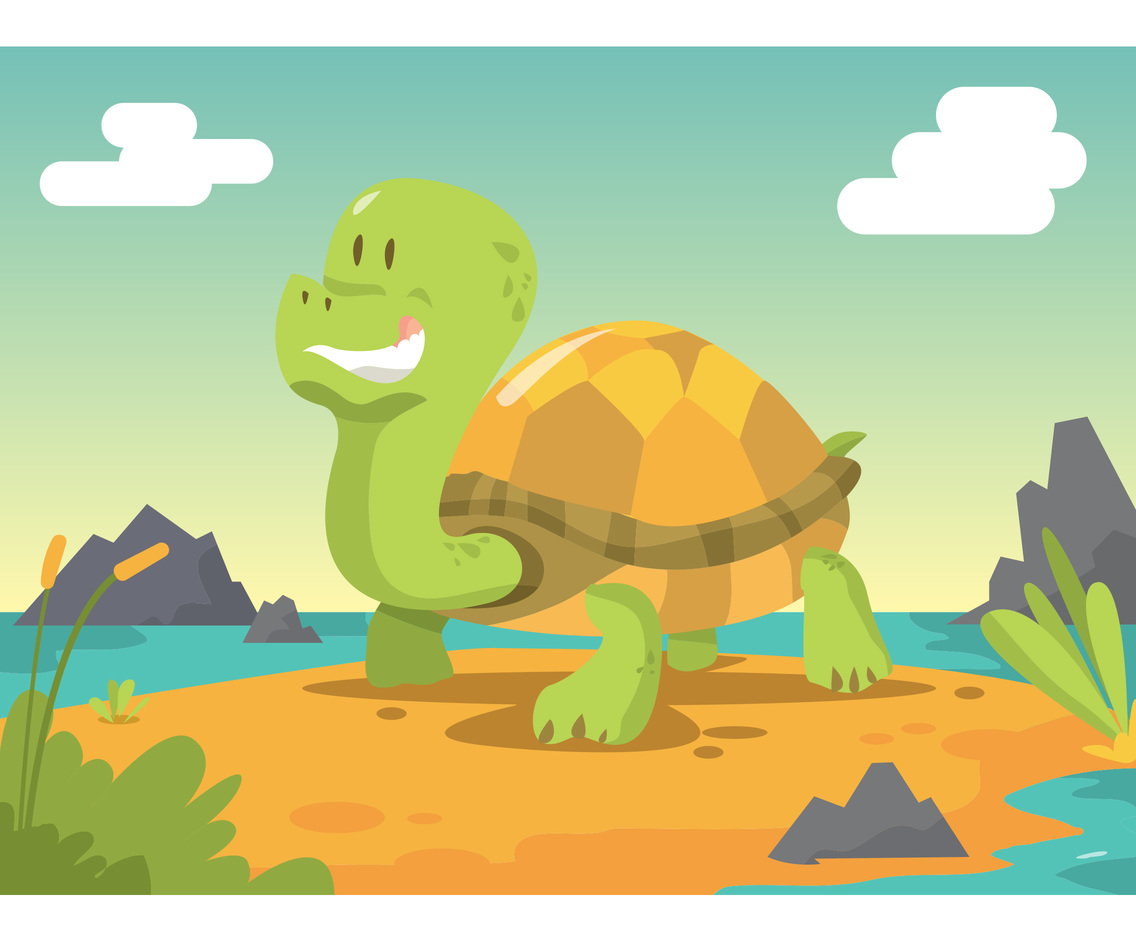 Cartoon Galapagos Turtle Vector