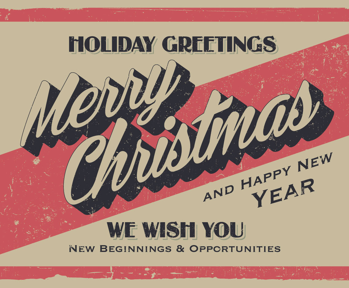 Vintage Merry Christmas Sign Vector