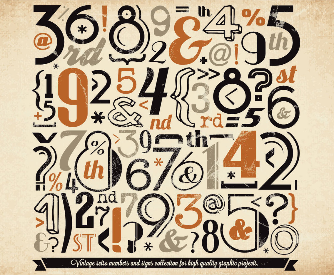 Halloween Colored Numbers Vector