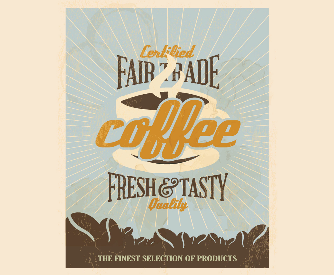 Certified Free Trade Coffee Vector
