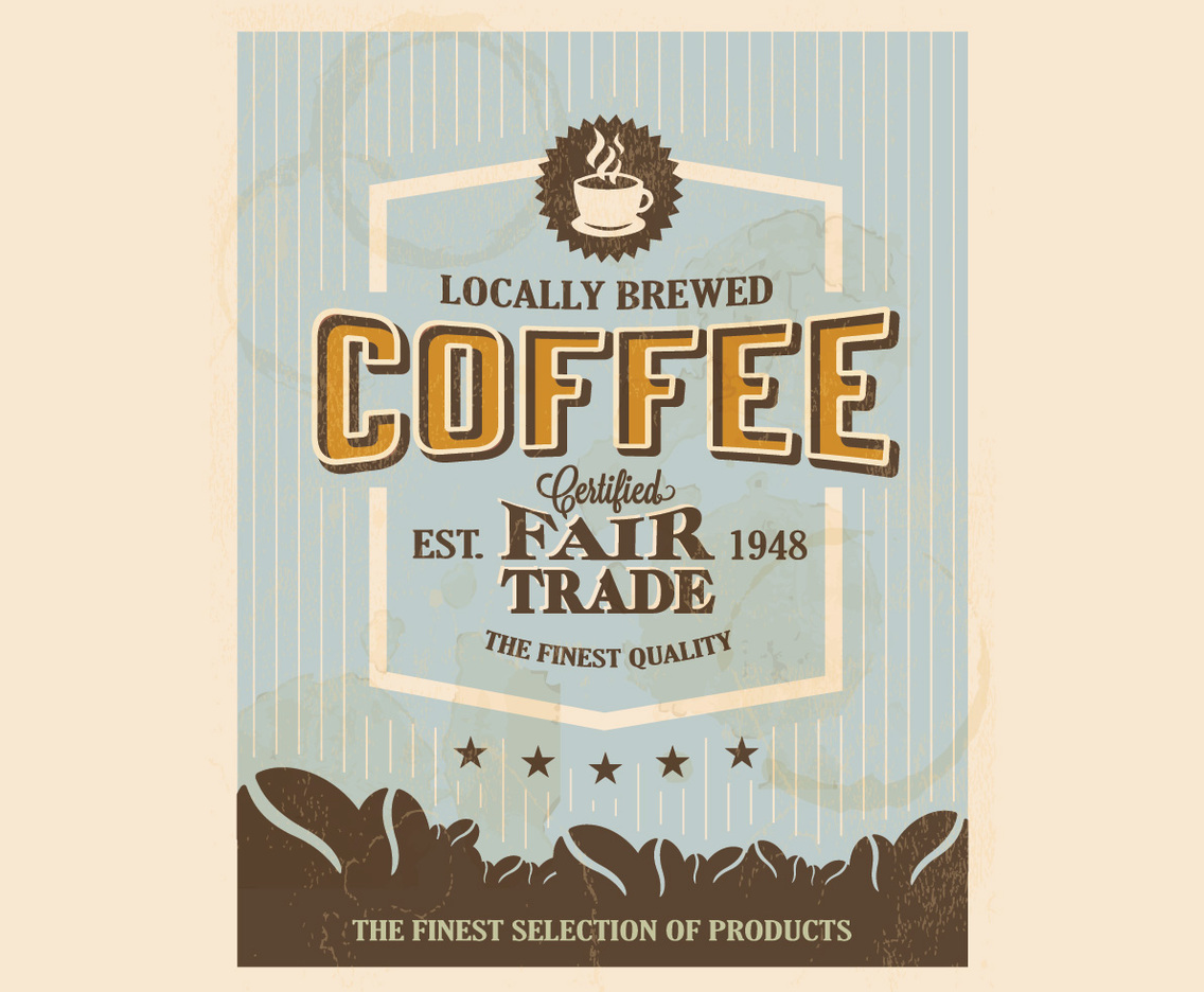 Sixties-Style Coffee Logo Vector