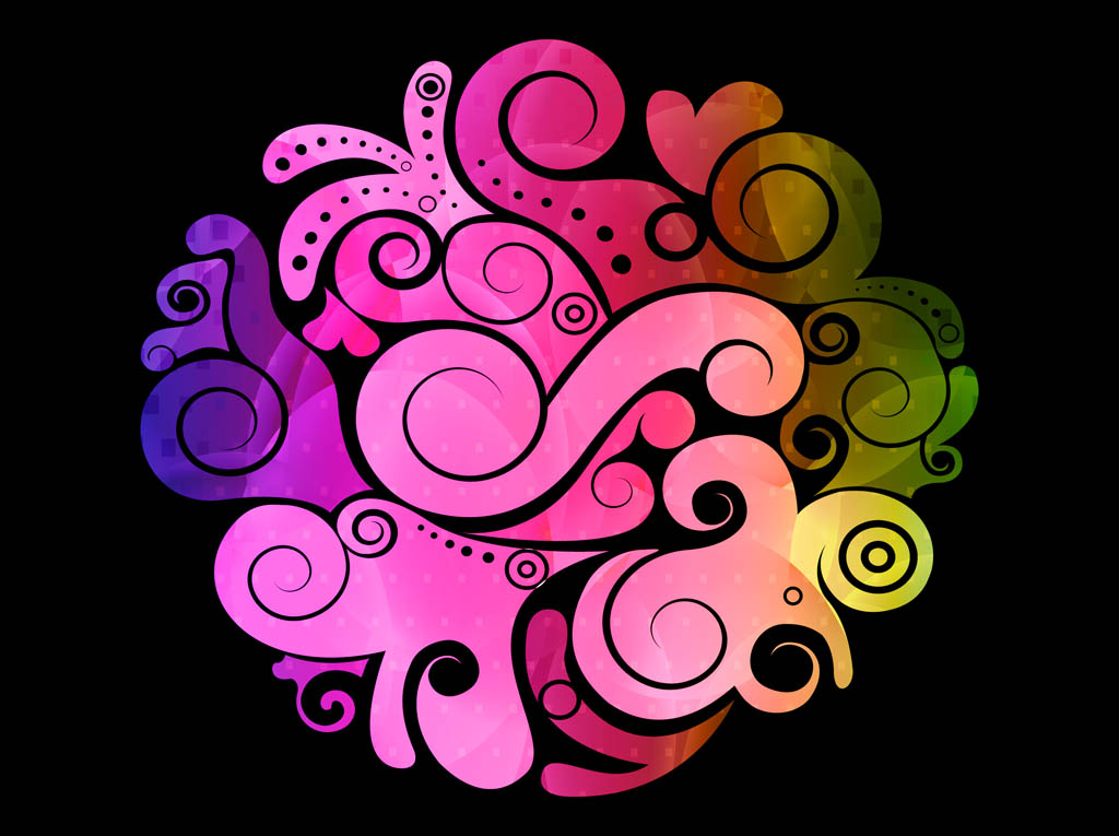 Background With Colorful Swirls