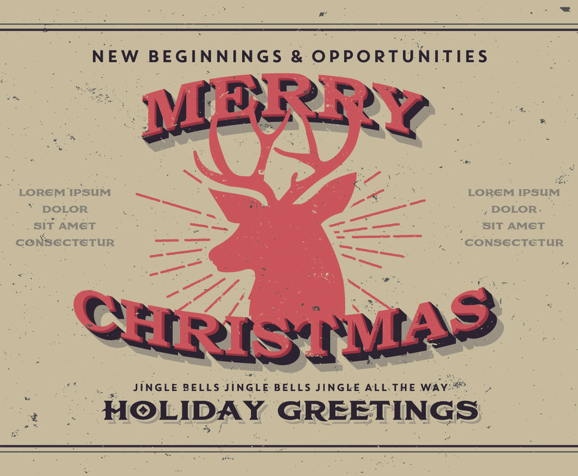 Merry Christmas Reindeer Vector