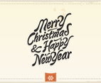 Merry Christmas & Happy New Year Vintage Vector
