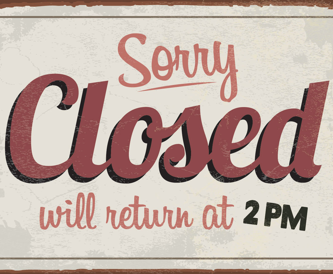 Vintage Shabby Sign Slogan-sorry we are closed 30 x 20 cm 