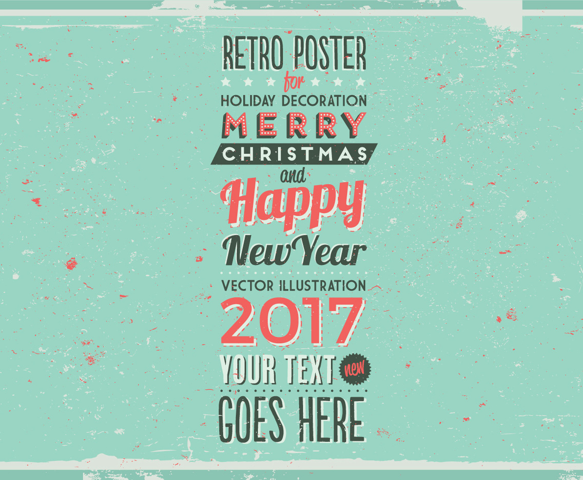 Aged Holiday Marquee Poster Vector