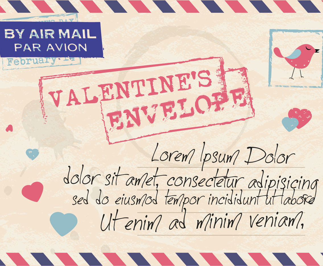 Valentine's Envelope Mail Vector