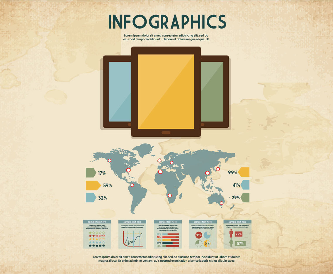 Tablet Infographics Vector