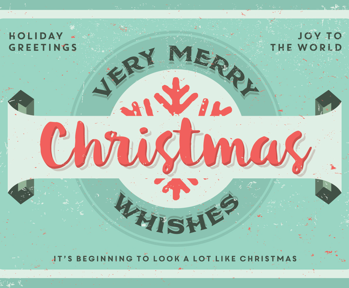 Very Merry Christmas Wishes Vector