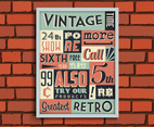 Vintage Poster on Brick Wall Vector