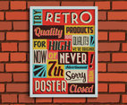 Retro Poster on a Brick Wall Vector