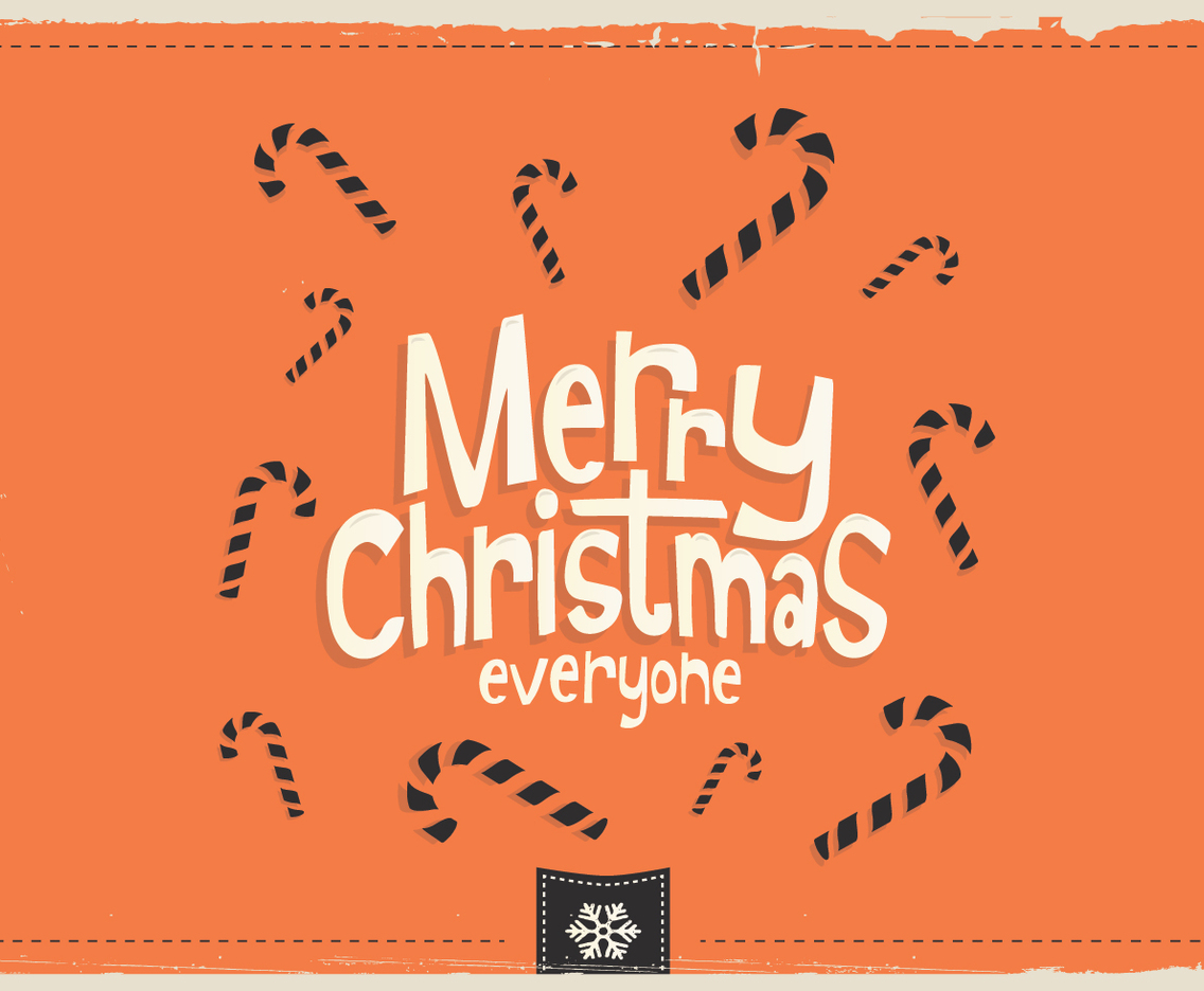 Merry Christmas Everyone Candy Vector